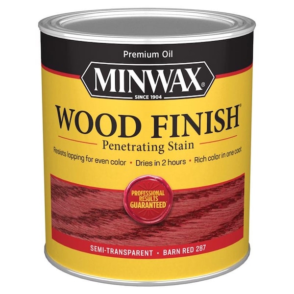 Minwax Minwax Wood Finish Semi-Transparent Barn Red Oil-Based Penetrating Wood Stain 1 qt, PK4 701094444 - main